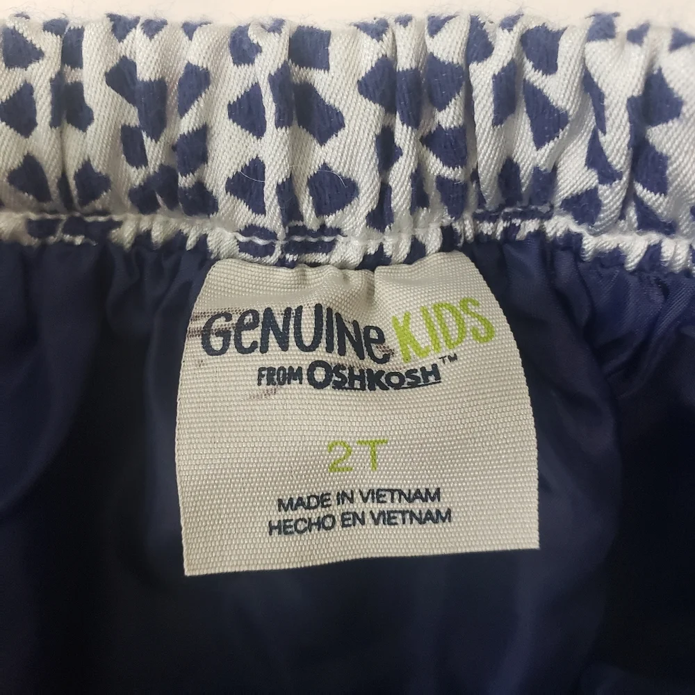 Genuine Kids Oshkosh Toddler Girls Blue Cream Jacquard Skirt